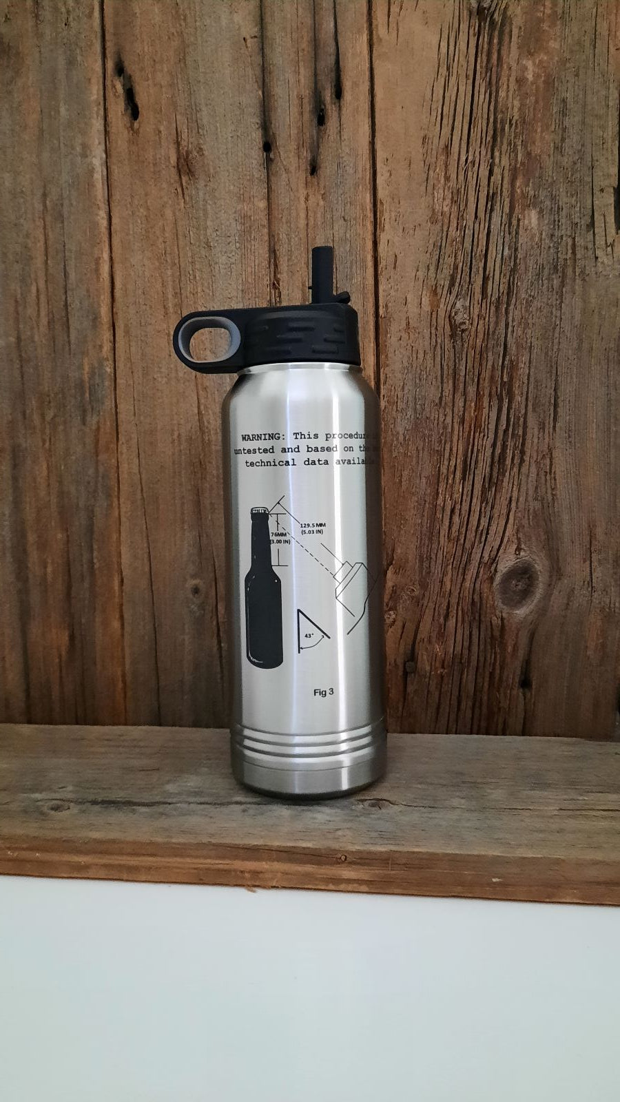 .50 Cal 32 oz. Stainless Steel Water Bottle