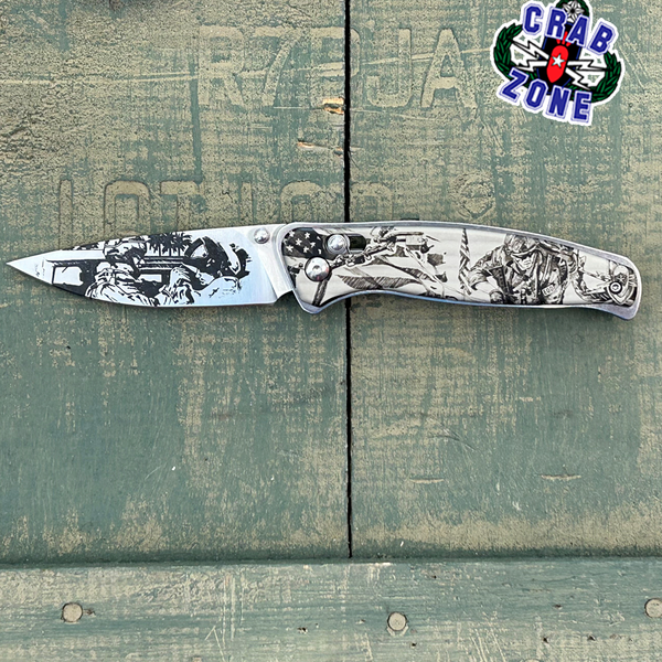 Knife- Folding Laser engraved Knife – Crab Zone, LLC