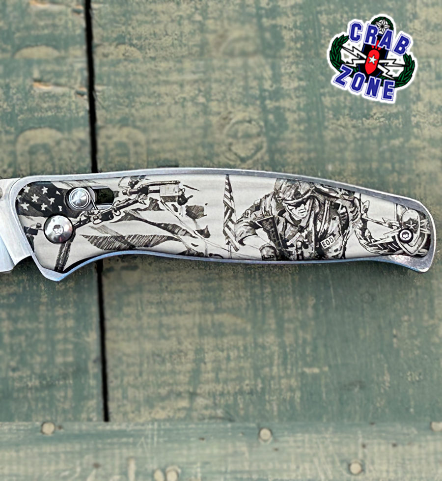 Knife- Folding Laser engraved Knife – Crab Zone, LLC