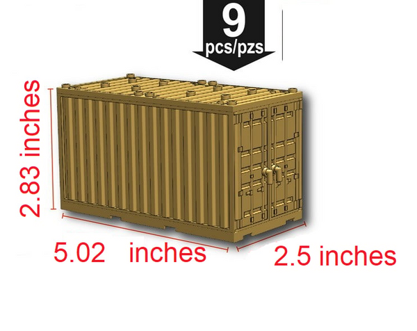 Battle Brick: Dark Tan Cargo Shipping Container – Crab Zone, LLC