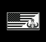 EOD Badge within Flag Sticker