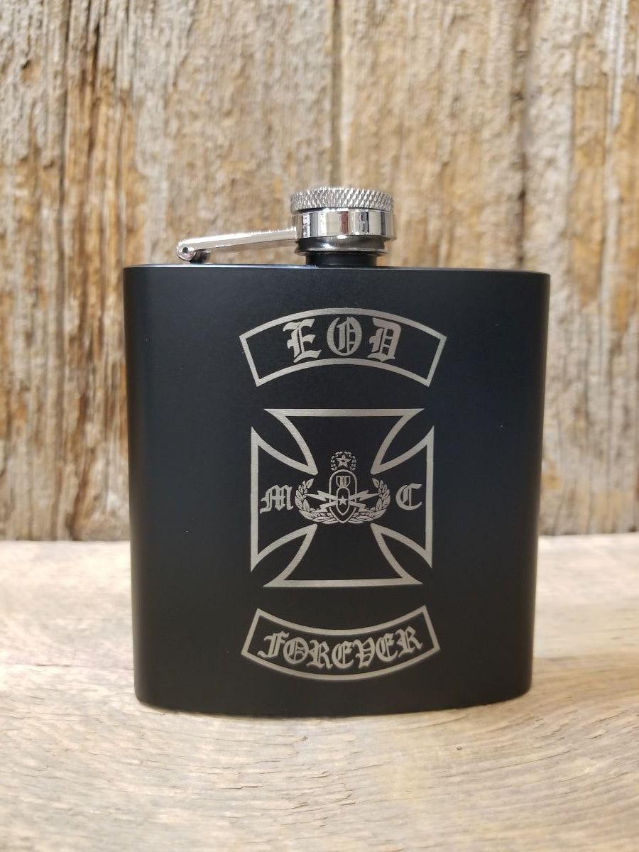 EODMC 6 oz Black Matte Members Flask