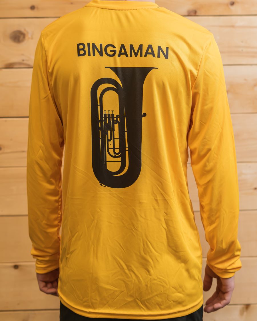 Ruckel Ram Band Long Sleeve Moisture Wicking Gold Fundraising Shirt
