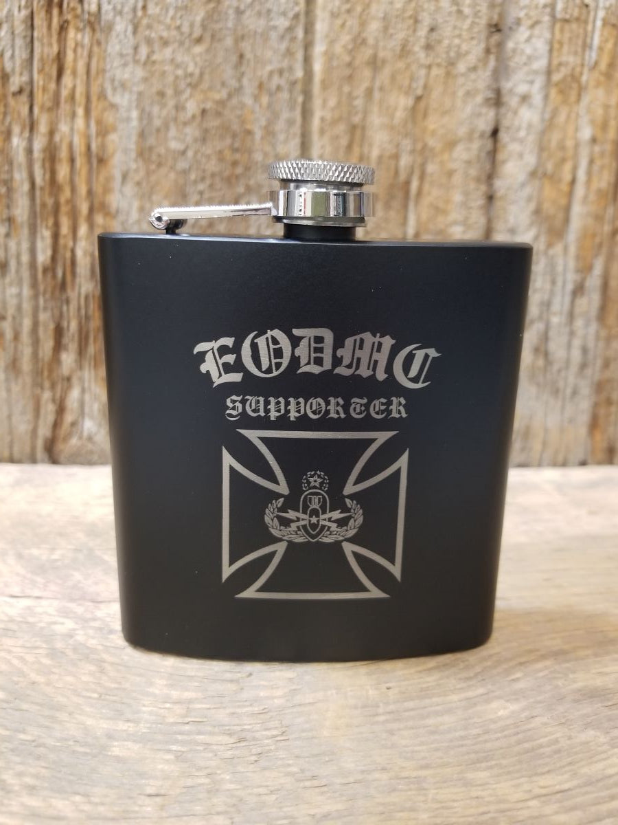 EODMC 6 oz Supporters Black Matte Flask