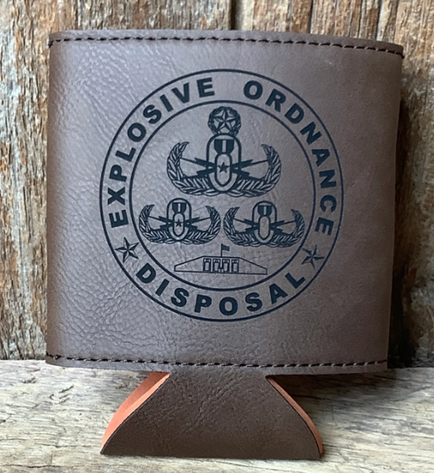 Tri-Badge Leatherette Koozie