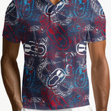 Men's Polo Shirt "It's 5 O'clock Somewhere" Red, White, & Blues
