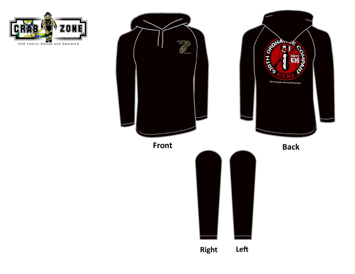 630 EOD WW2 Bomb Black Hoodies – Crab Zone, LLC