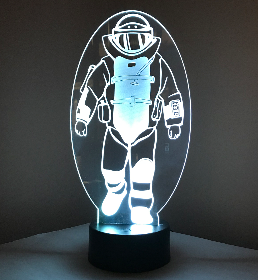 Bomb Suit Walker Acrylic Nightlight & Base