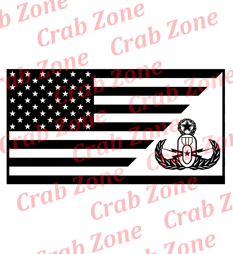 EOD Badge within Flag Decal